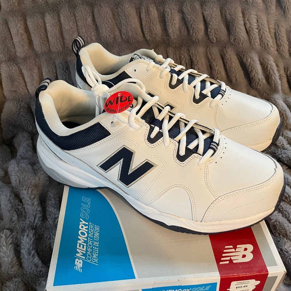 Mens New Balance 609 Size 12 Wide 2E shoes White NWT
